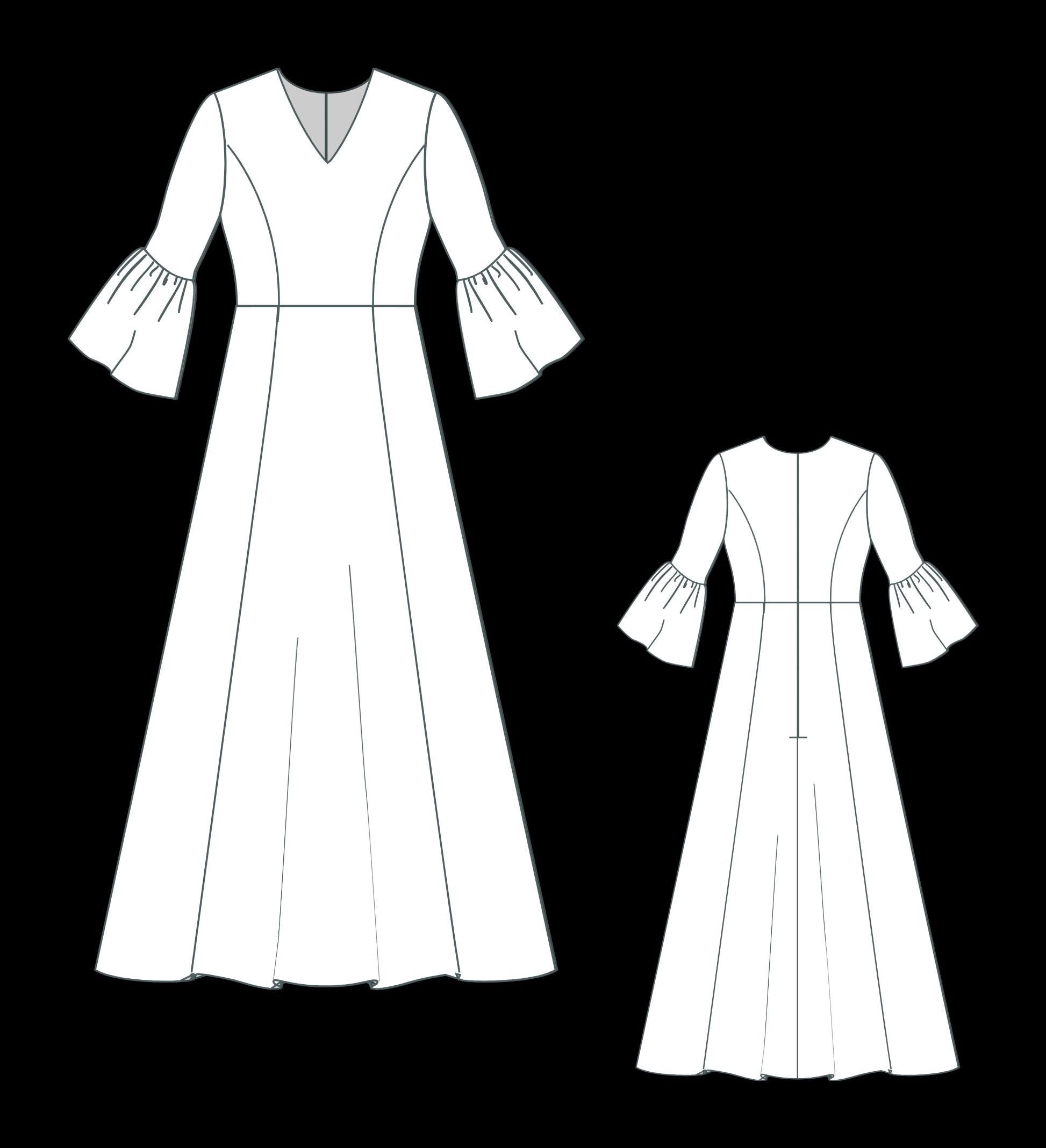 BETRAPATTERN Witch Cosplay Dress Sewing Pattern Gothic Vampire Maxi
