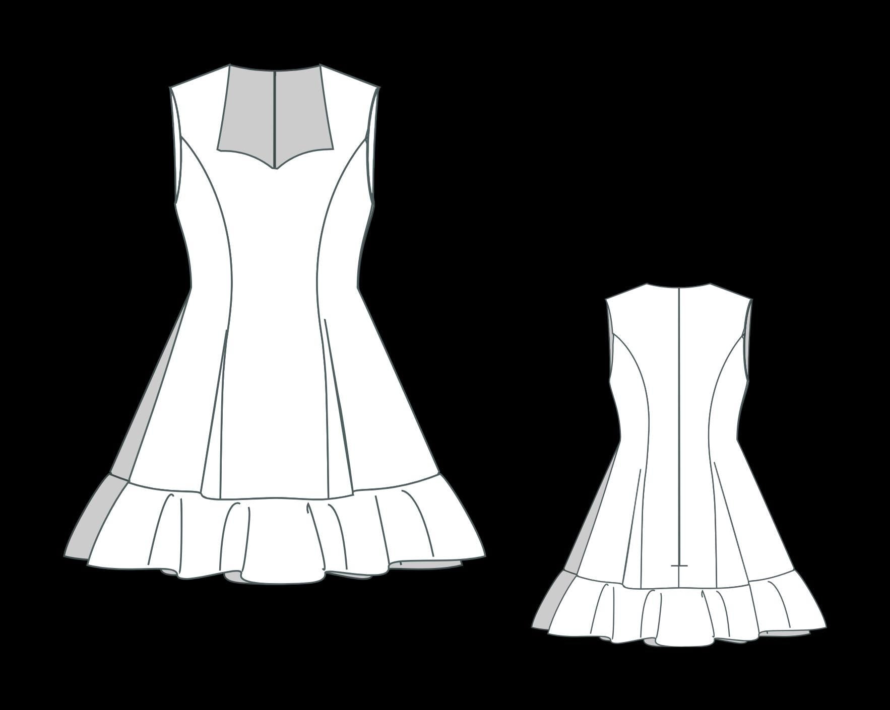 BETRAPATTERN Sweetheart Neck Mini Dress Digital Sewing Pattern