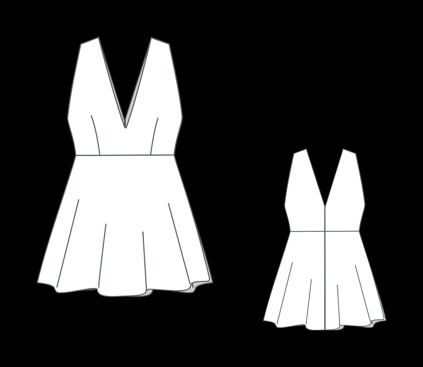BETRAPATTERN Deep V-Neck Mini Dress Sewing Pattern Digital Download