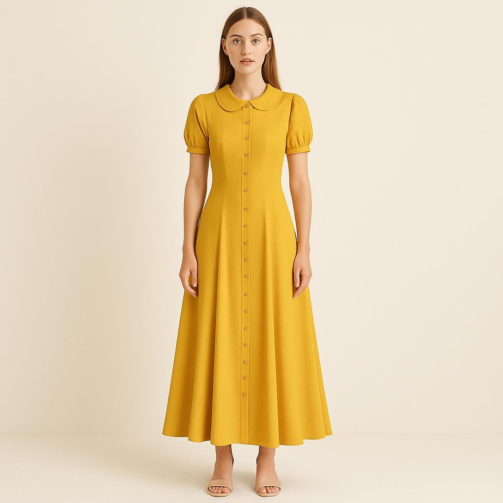 BETRAPATTERN Peter Pan Collar Maxi Dress Sewing Pattern Puff Sleeve