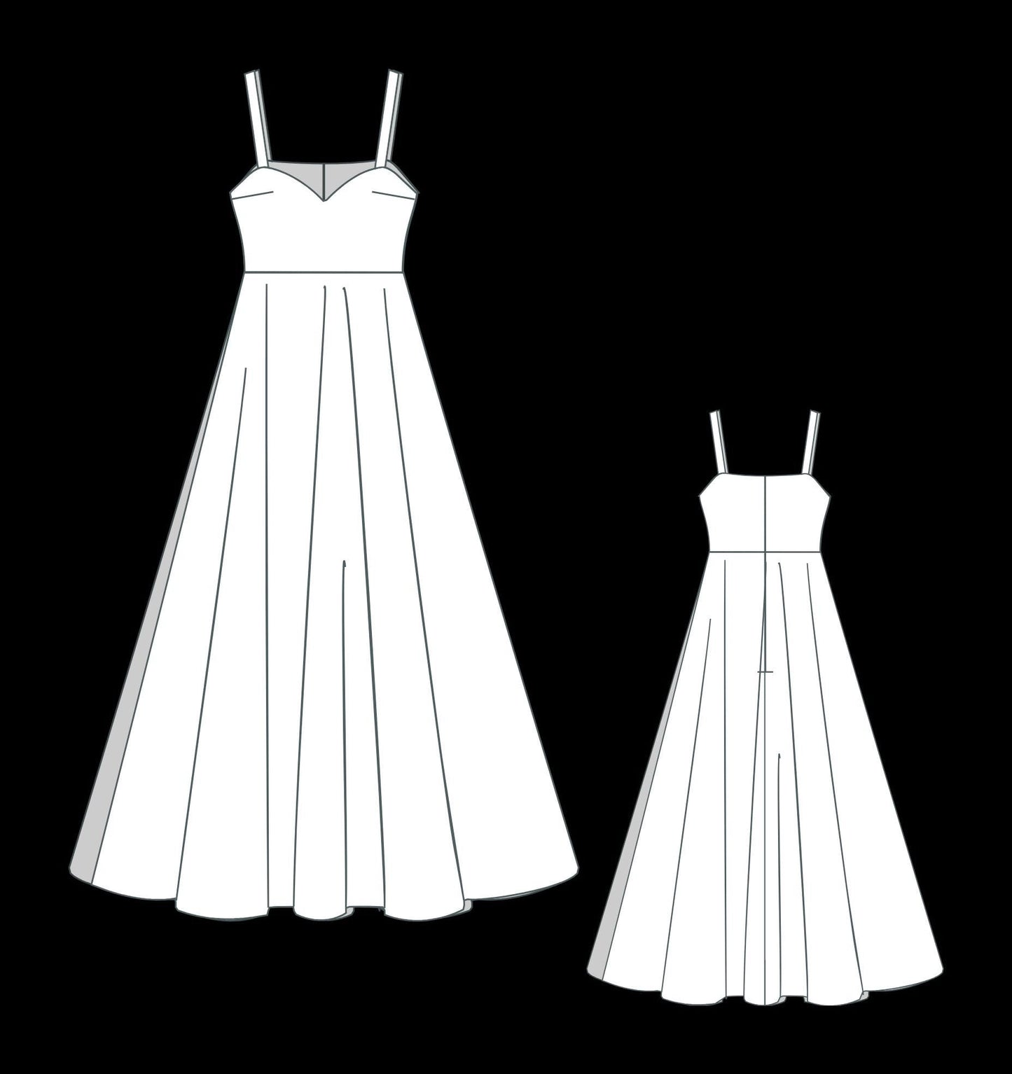 BETRAPATTERN Victorian Sweetheart Neck Dress Sewing Pattern PDF Download