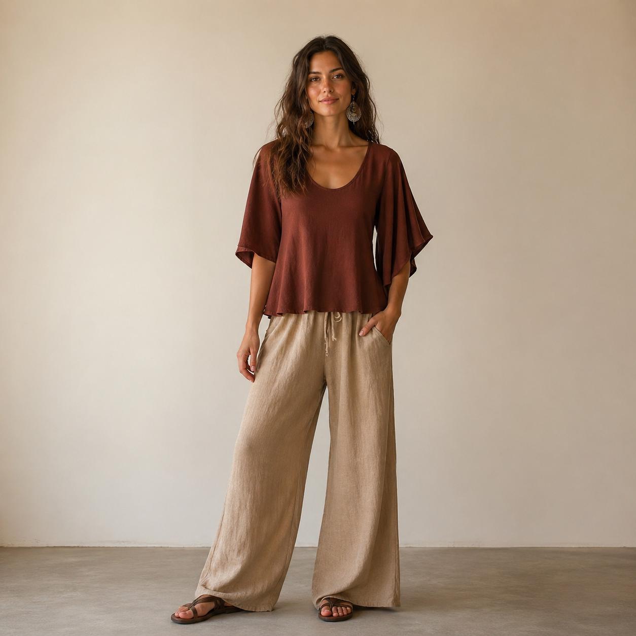 BETRAPATTERN Bohemian Blouse Sewing Pattern Flared Sleeve PDF Bundle