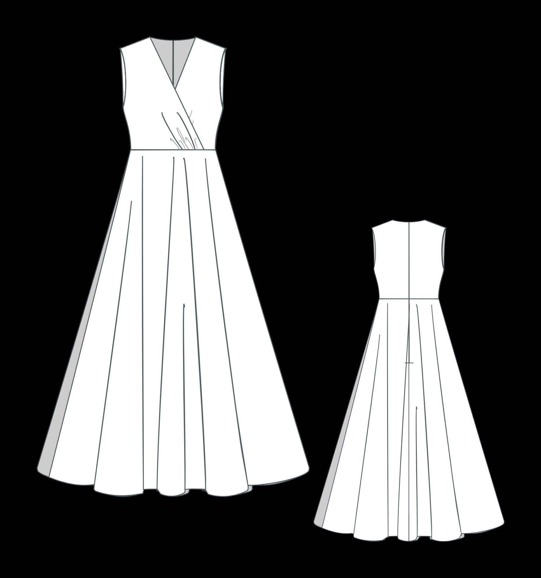 BETRAPATTERN Ruched Surplice Neck Maxi Dress Sewing Pattern Digital Download